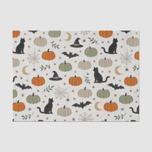 Minimalist Cat Pumpkin Halloween Tissue Paper