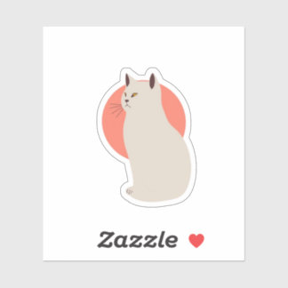 Minimalist Cat Silhouette Sticker – Cute & Aesthet