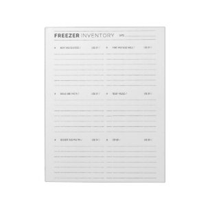 Minimalist Categories Freezer Inventory Organise Notepad