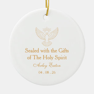 Minimalist Catholic Confirmation  Ceramic Tree Decoration