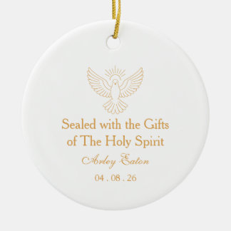 Minimalist Catholic Confirmation Ceramic Tree Decoration