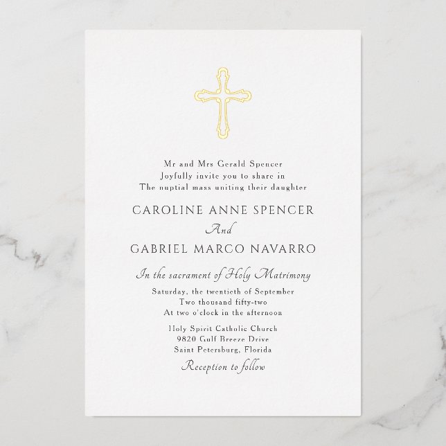 Minimalist Catholic Mass Wedding (Front)