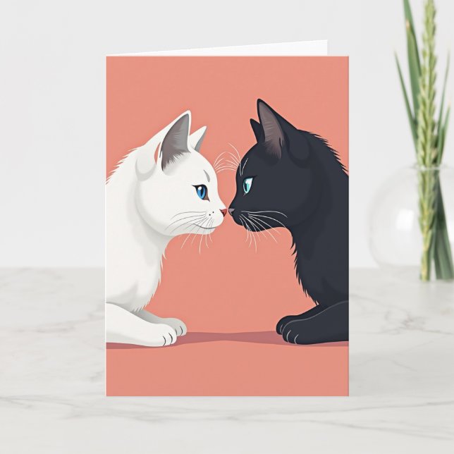 Minimalist Cats Love Card (Front)