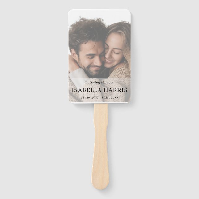 Minimalist Celebration of Life Fan Design (Front)