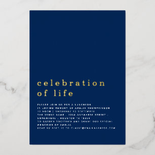 Minimalist Celebration Of Life Luncheon Navy Real