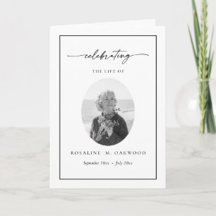 Minimalist Celebration of Life Memorial Funeral  Programme