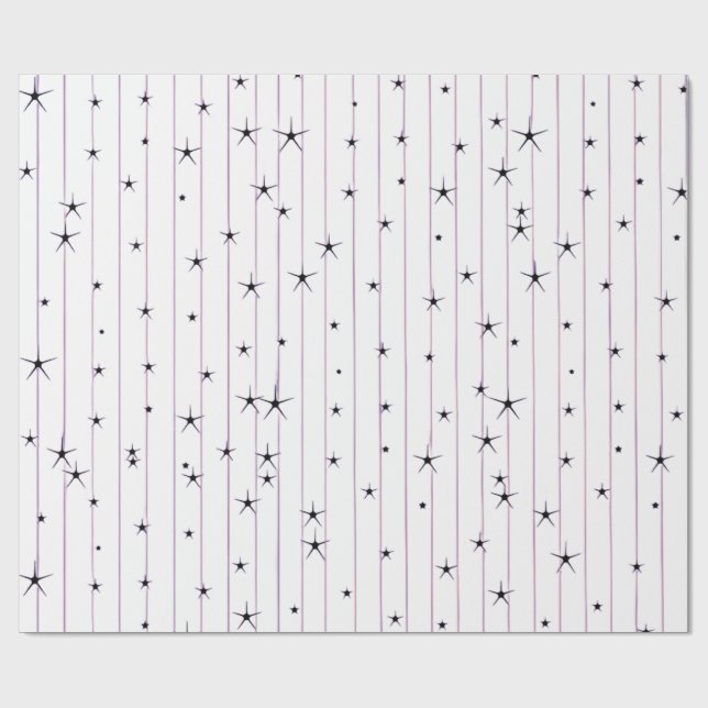 Minimalist Celestial Stars Wrapping Paper  (Flat)