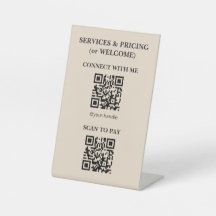 Minimalist Ceramic Beauty Salon QR Code Table