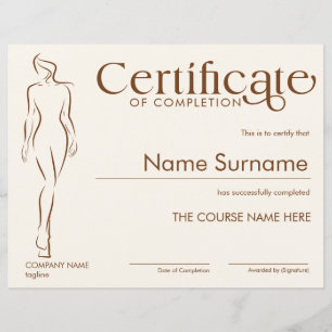 Minimalist Certificate of Completion Body Sculptin