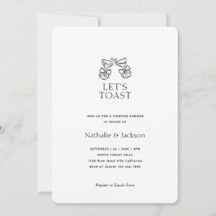 Minimalist Champagne Couple Shower Bridal Invitation