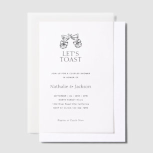 Minimalist Champagne Couple Shower Bridal Vellum Invitations