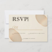 Minimalist Champagne Pebble Ivory Wedding RSVP
