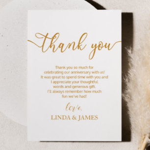 Minimalist Champagne Wedding Anniversary Thank You Card