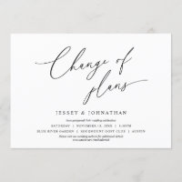 Minimalist, Change of Plans, wedding postponed