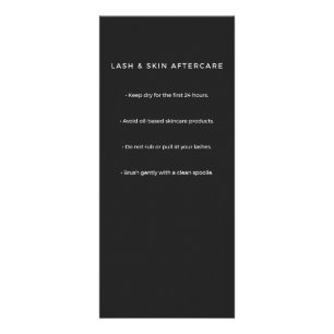 Minimalist Charcoal Aesthetician Price List Rack Card