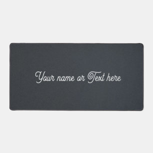 Minimalist Charcoal Grey Grainy Texture Desk Mat