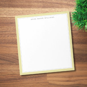 Minimalist Chartreuse Two Border Name Notepad