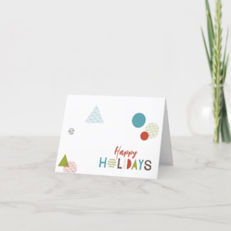 MInimalist Cheerful Colourful Geometric Happy Holiday Card