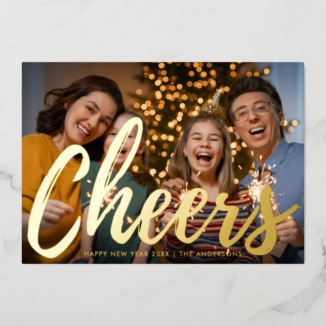Minimalist Cheers New year Photo  (Front)
