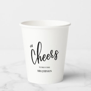Minimalist Cheers to the Future MRS Bridal Shower  Paper Cups