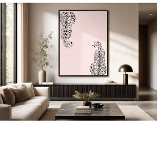 Minimalist Cheetah Wall Art Print Modern