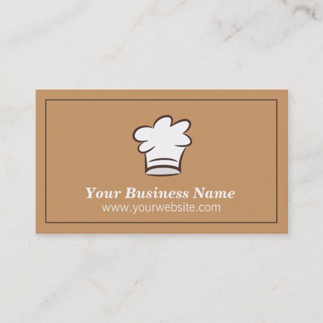 Minimalist, Chef Hat, Food Catering Business Card (Front)