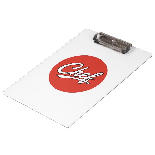 Minimalist Chef Script Typography Design Clipboard (Angled)