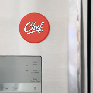 Minimalist Chef Script Typography Design Magnet