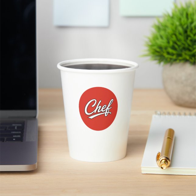 Minimalist Chef Script Typography Design Paper Cups (Insitu)