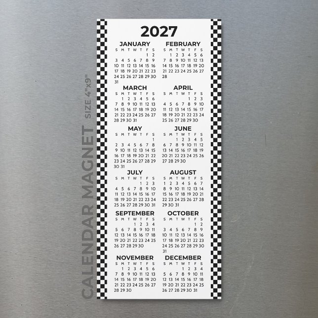 Minimalist Chequered 2027 Magnetic Calendar  (Creator Uploaded)