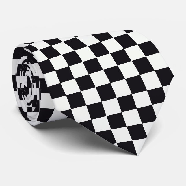 Minimalist Chequered Neck Tie (Rolled)