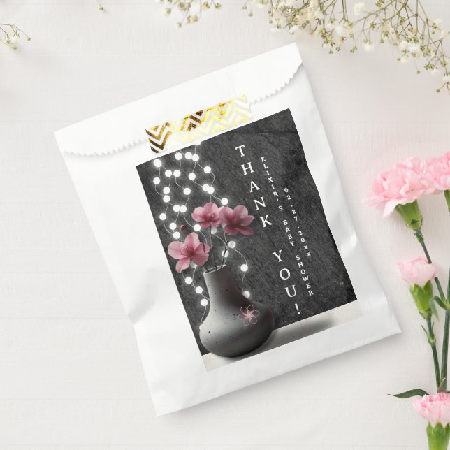 Minimalist Cherry Blossom Flowers Baby Shower Favour Bags (Sealed)
