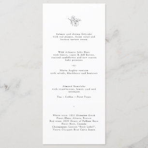 Minimalist Cherry Blossom Monogram Wedding  Menu