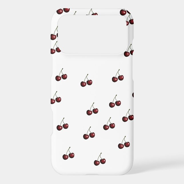 Minimalist Cherry Pattern White Phone Case (Back)