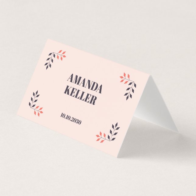 Minimalist Chic Aesthetic Elegant Table Name (Front)