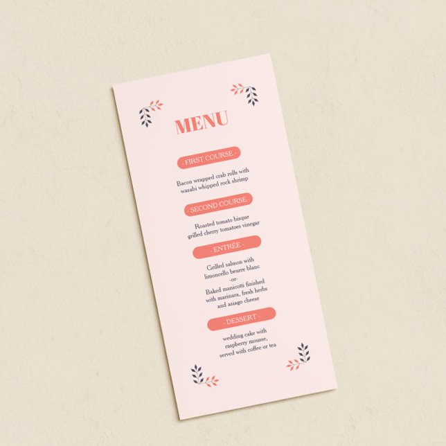 Minimalist Chic Aesthetic Elegant Wedding Menu (Creator Uploaded)