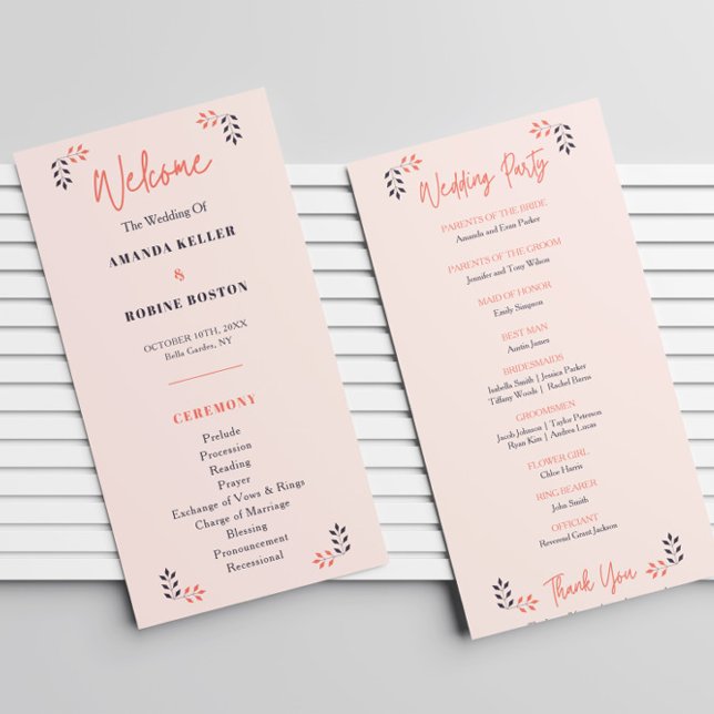 Minimalist Chic Aesthetic Elegant Wedding Programs (Creator Uploaded)