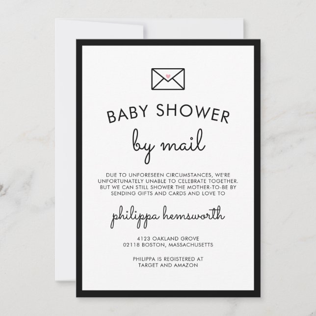 Minimalist Chic Baby Shower by Mail Invitation (Front)