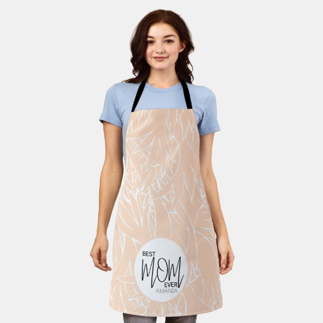 Minimalist Chic Best Mum Ever Pink  Apron (Worn)