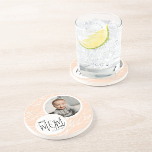 Minimalist Chic Best Mum Ever Pink Photo Coaster