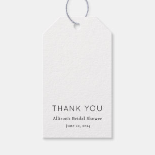 Minimalist Chic Black and White Bridal Shower Gift Tags