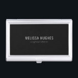 Minimalist Chic Black and White Business Card Holder<br><div class="desc">Minimalist chic modern business card case. Perfect for a wide range of professions including; beauticians,  hairstylists,  beauty consultants,  spas,  makeup artists,  nail salons,  cosmetologists,  stylists,  consultants and event planners to name a few! Designed by Thisisnotme©</div>
