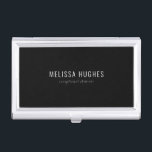 Minimalist Chic Black and White Business Card Holder<br><div class="desc">Minimalist chic modern business card case. Perfect for a wide range of professions including; beauticians,  hairstylists,  beauty consultants,  spas,  makeup artists,  nail salons,  cosmetologists,  stylists,  consultants and event planners to name a few! Designed by Thisisnotme©</div>
