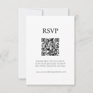 Minimalist Chic Black and White Wedding RSVP Invitation