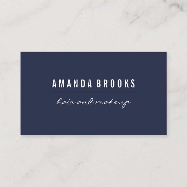 Minimalist Chic Blue Business Card (Front)
