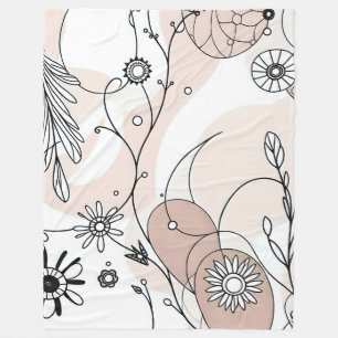 Minimalist Chic Boho Abstract Vibes Fleece Blanket