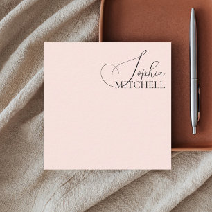 Minimalist Chic Callgraphy Blush Pink Card
