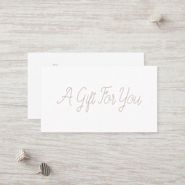 Minimalist Chic Calligraphy Gift Certificate (Front/Back In Situ)