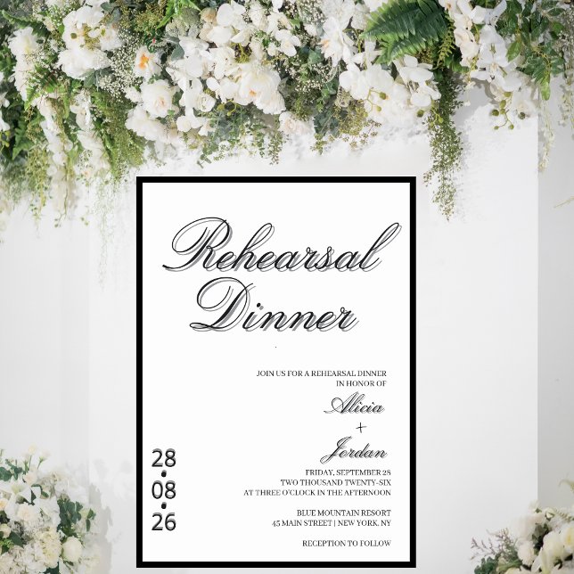 Minimalist Chic Calligraphy Rehearsal Dinner Invitation (Creator Uploaded)