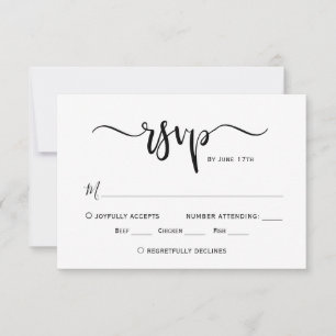 Minimalist Chic Calligraphy Script Wedding RSVP Card